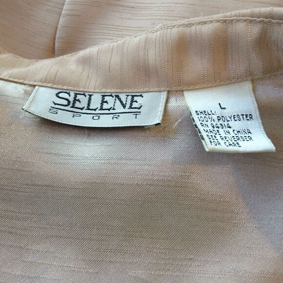 Selene Sport tan 3/4 cuff sleeve wrap front blouse - Picture 12 of 12